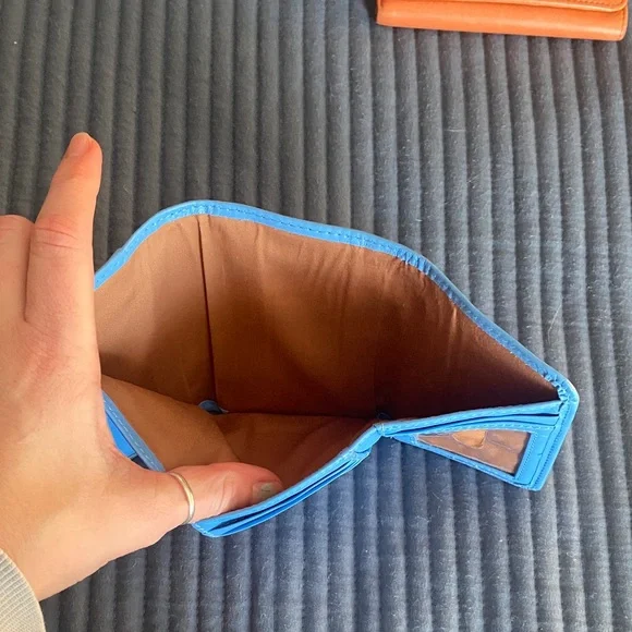 HOBO Leather Wallet Trio - Cream, Blue, and Orange - Picture 6 of 8